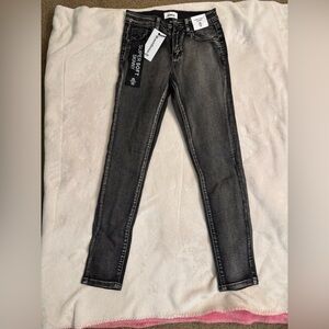 BAMBOO Women's Skinny Jeans - Charcoal Black Wash